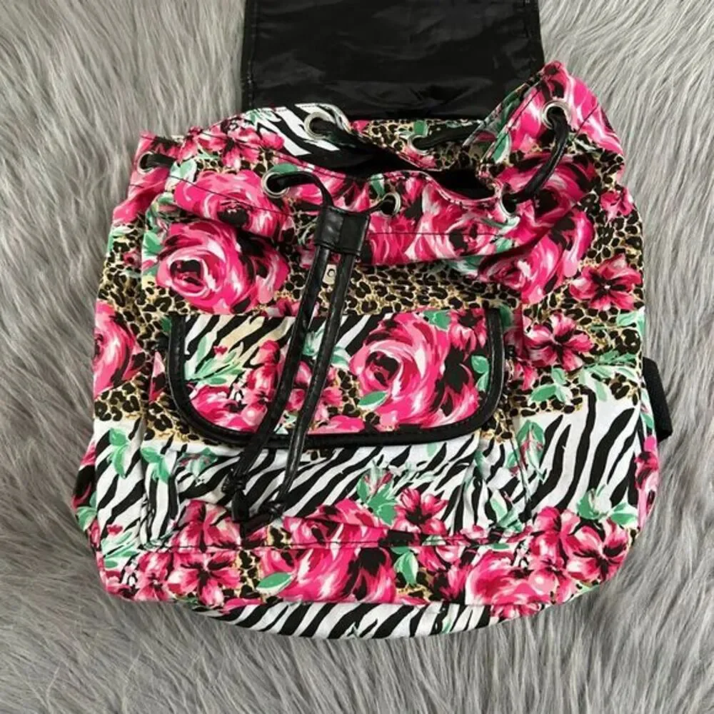Lulu Floral Animal Print Bag Womens Backpack Lightweight Adjustable‎